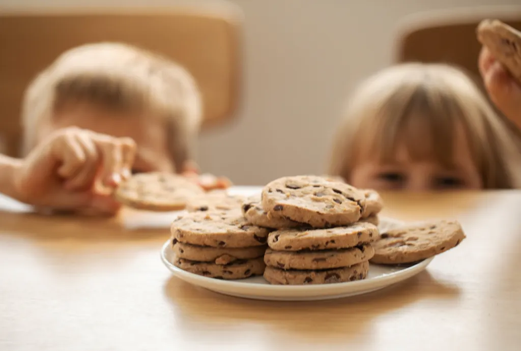 Dzieci jedzące ciastka